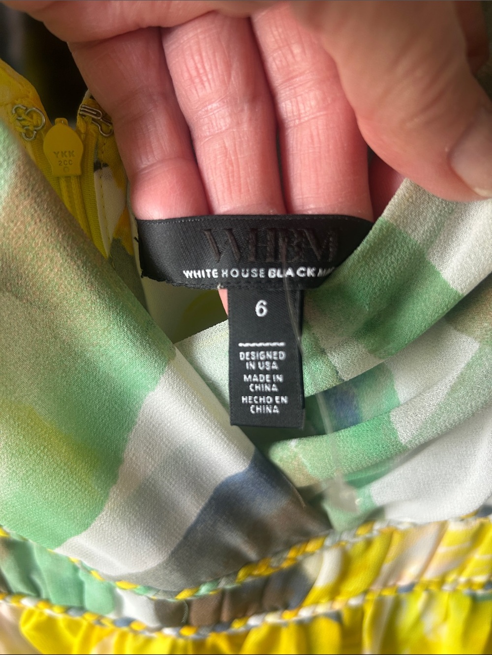 White House Black Market Yellow and Green Floral Dress - Picture 2 of 3